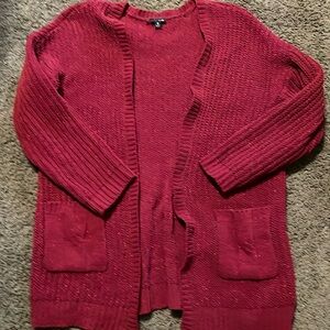 Torrid dark red open front sweater